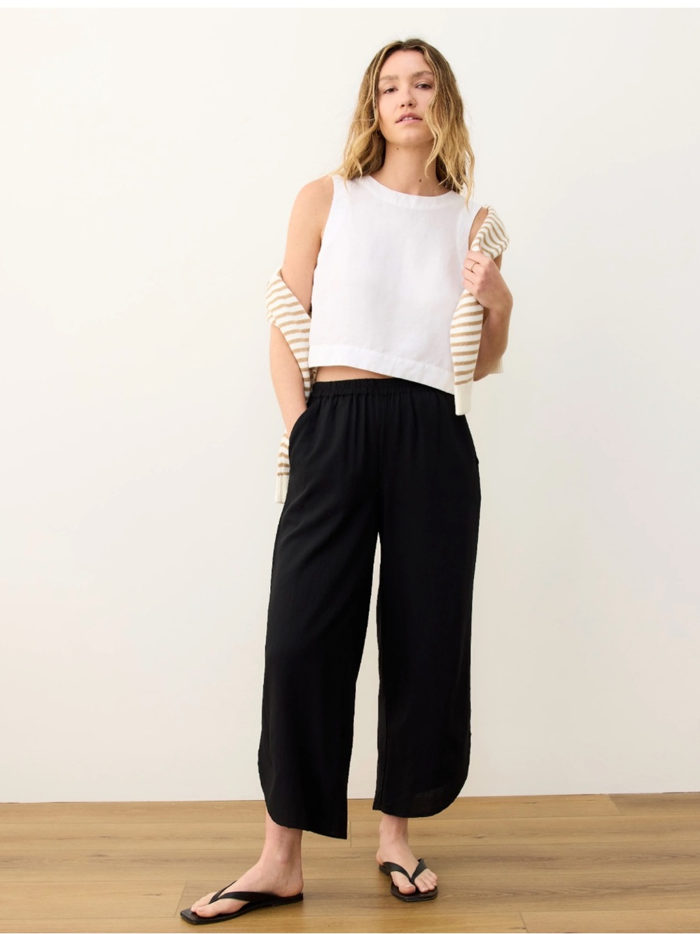 NWT Marine Layer Allison Wide Leg Pant Small Black